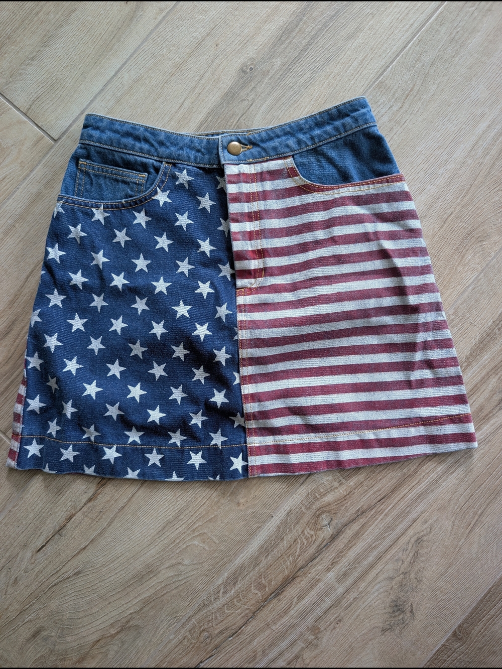American Apparel Patriotic Patchwork Mini Skirt - Blue & Red